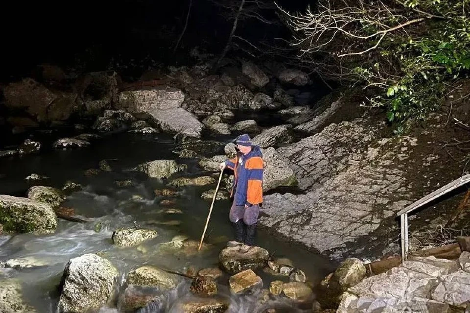 В Сочи трое туристов не смогли перейти горную реку и вызвали спасателей